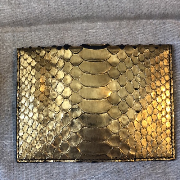 Zagliani gold python coin/card purse - Picture 6 of 7